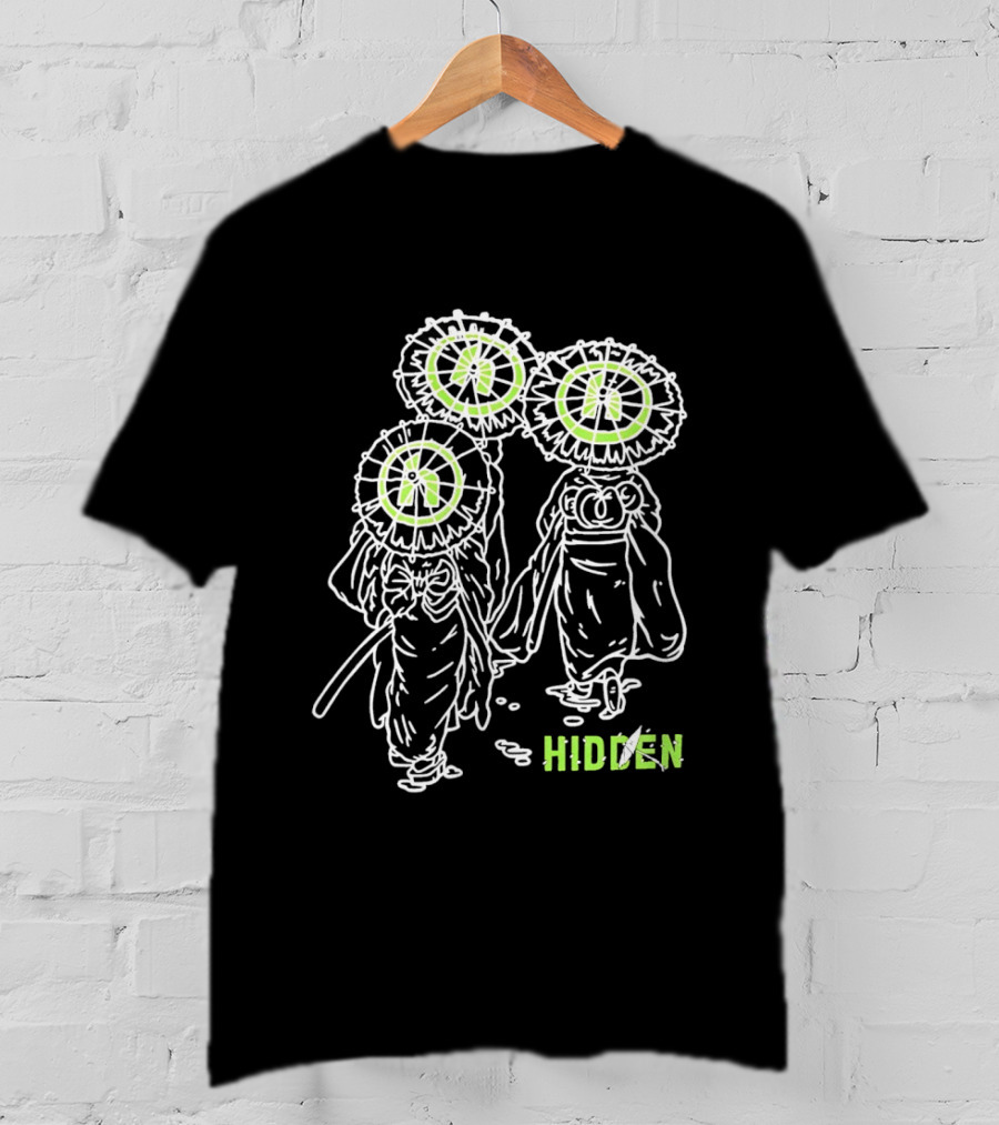Hidden Dandelion Head Figures Walking Illuminated Halo T-Shirt