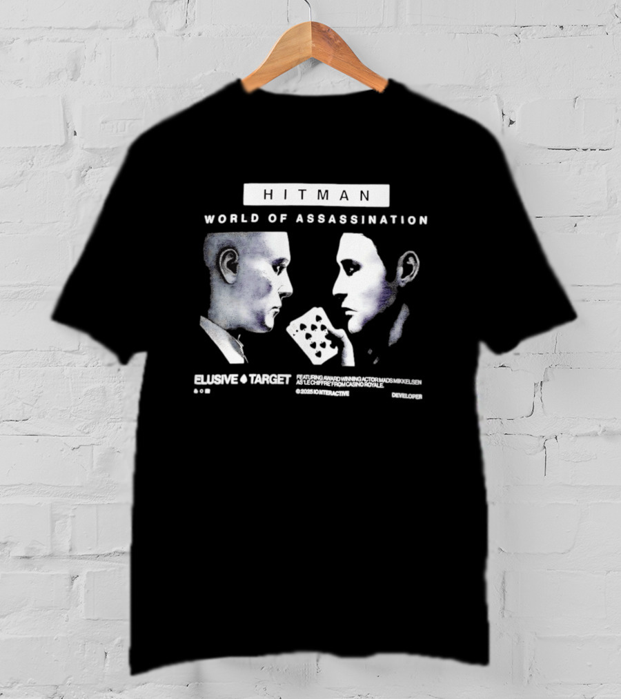 HITMAN World Of Assassination Elusive Target Featuring Mads Mikkelsen As Le Chiffre From Casino Royale © 2023 IO Interactive T-Shirt