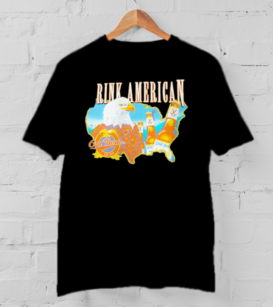 Old Row Drink American Bald Eagle Beer USA Map Rink American T-Shirt