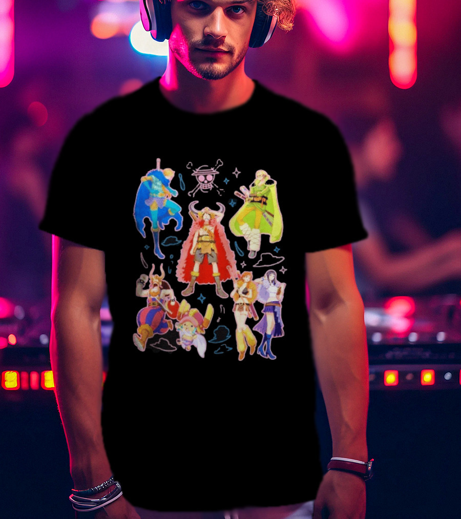 One Piece Straw Hat Pirates Collage Luffy T-Shirt