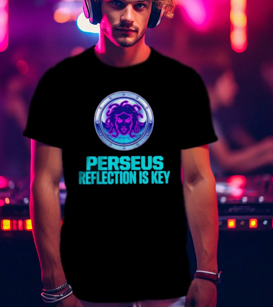 Perseus Reflection Is Key Medusa Mythology Greek Shield T-Shirt