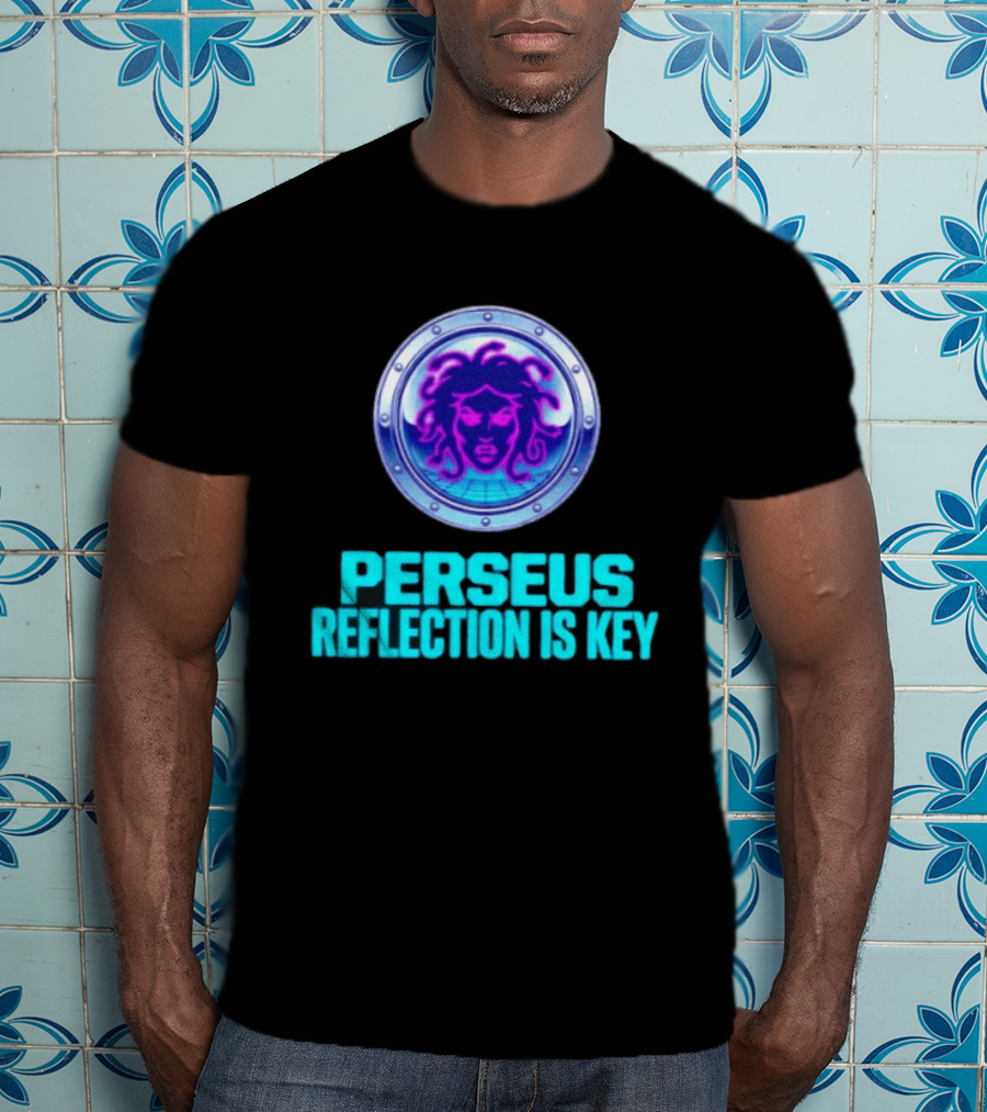 Perseus Reflection Is Key Medusa Mythology Greek Shield T-Shirt