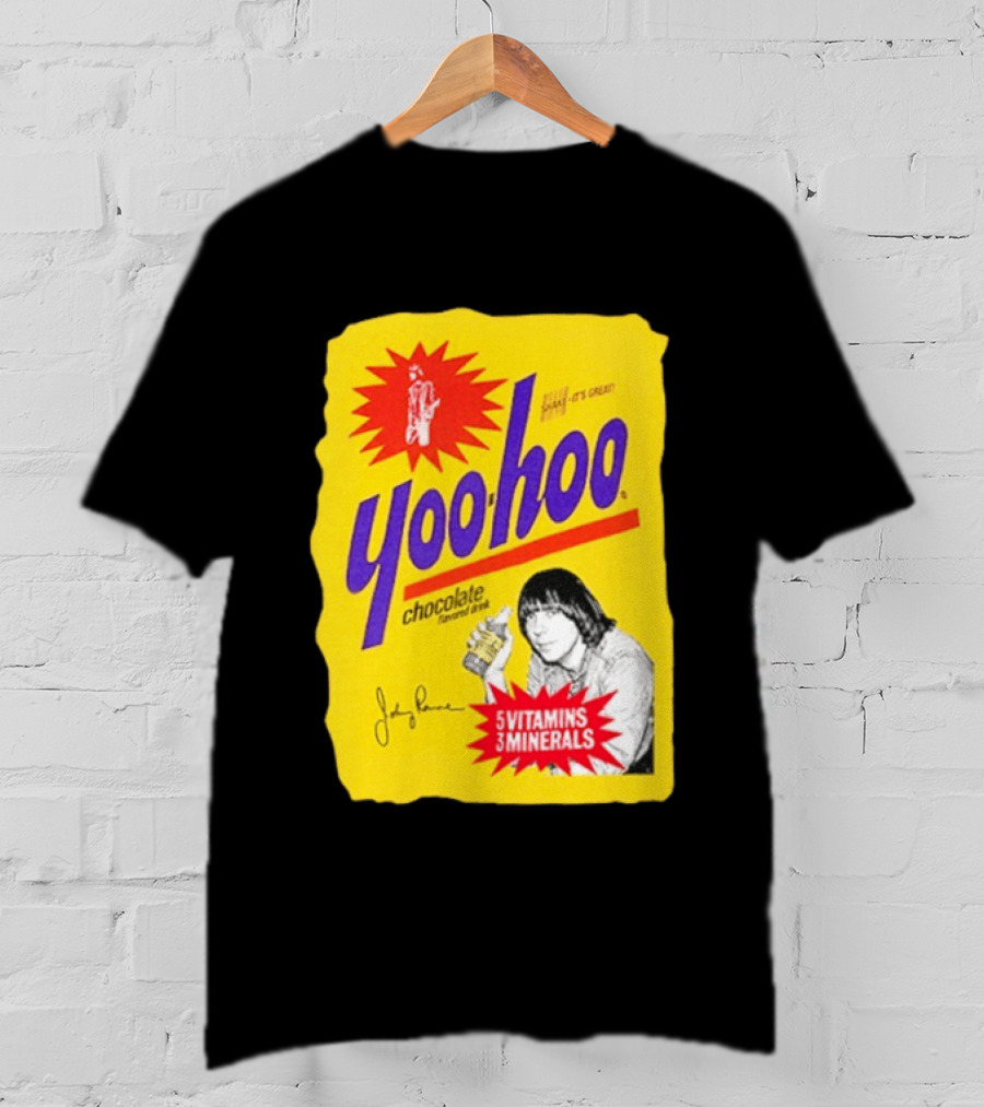 Johnny Ramone Yoo Hoo Chocolate Drink 5 Vitamins 3 Minerals T-Shirt