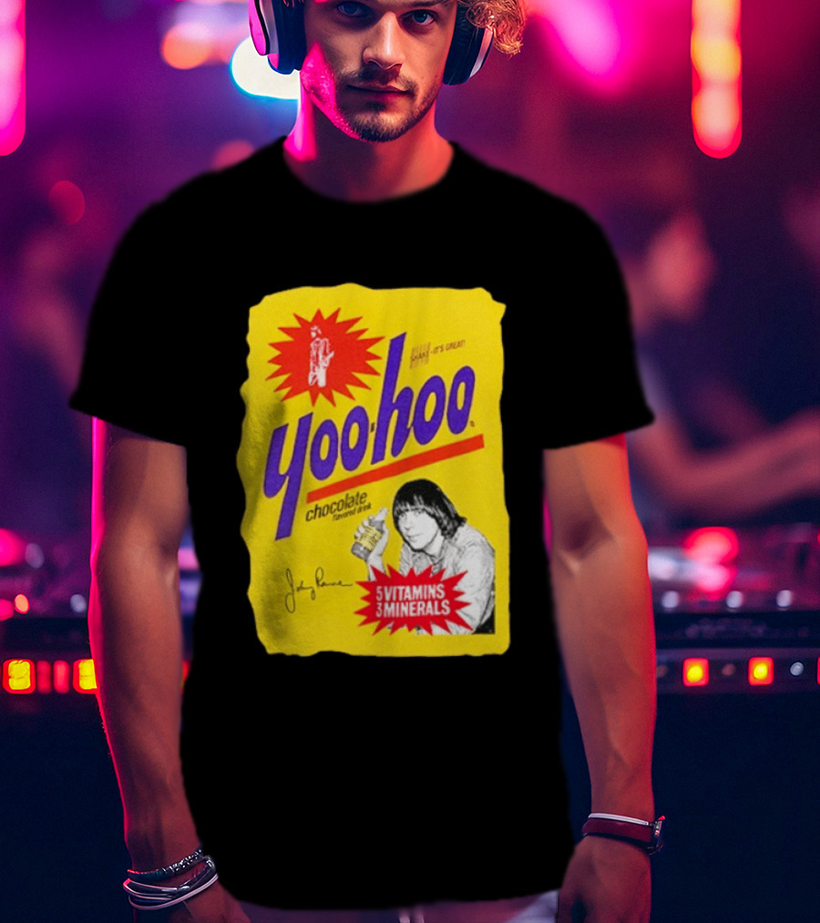 Johnny Ramone Yoo Hoo Chocolate Drink 5 Vitamins 3 Minerals T-Shirt