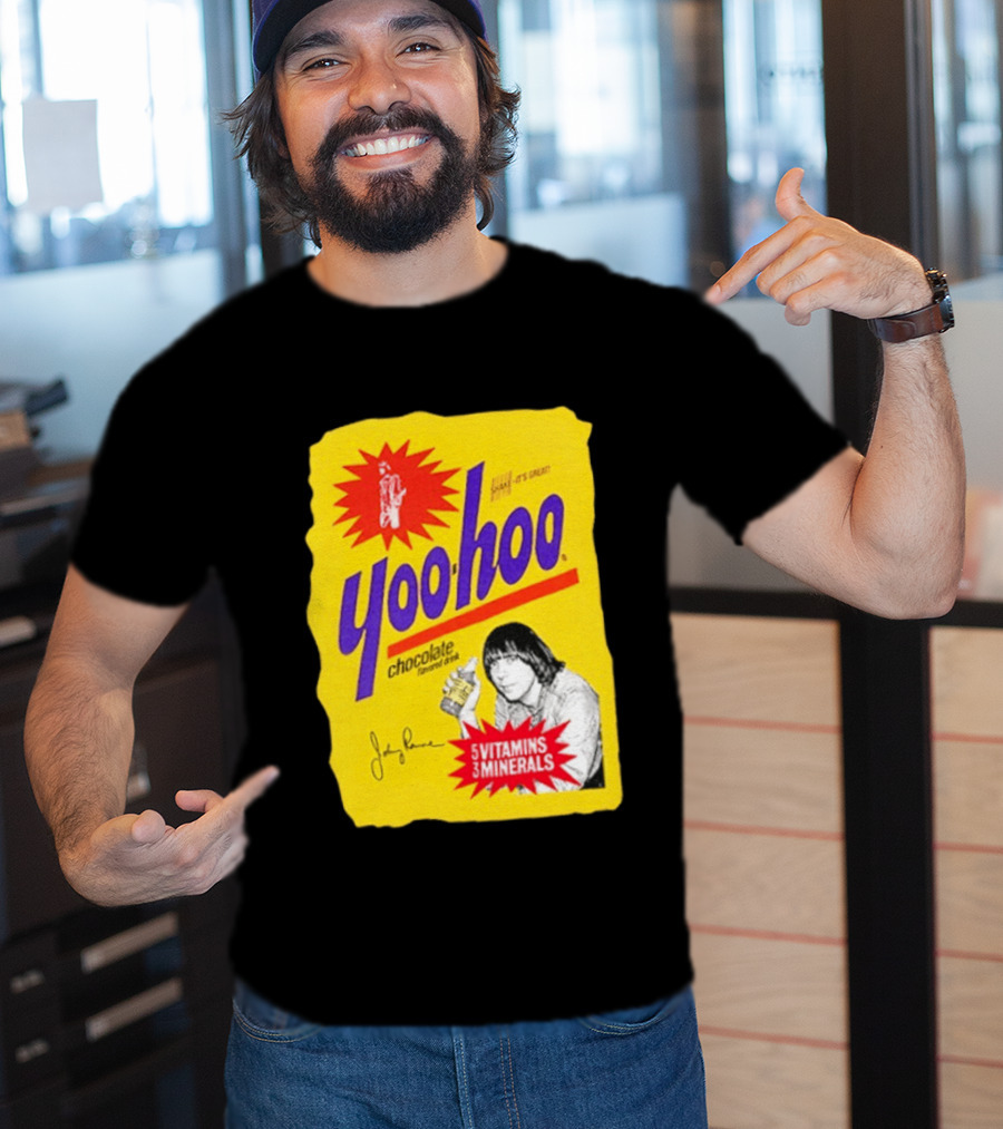 Johnny Ramone Yoo Hoo Chocolate Drink 5 Vitamins 3 Minerals T-Shirt