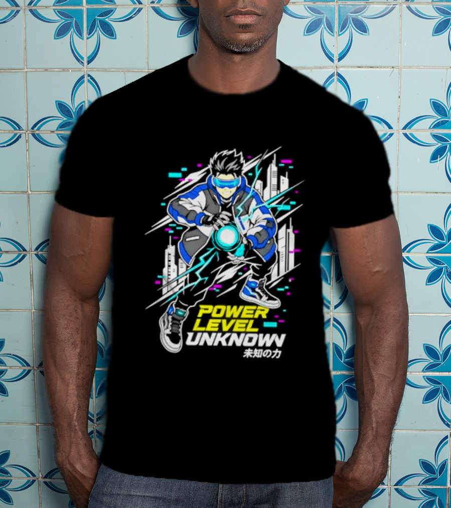 Power Level Unlocked Cyberpunk Anime Boy Rider T-Shirt