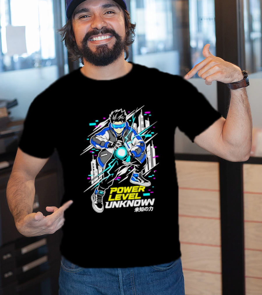 Power Level Unlocked Cyberpunk Anime Boy Rider T-Shirt