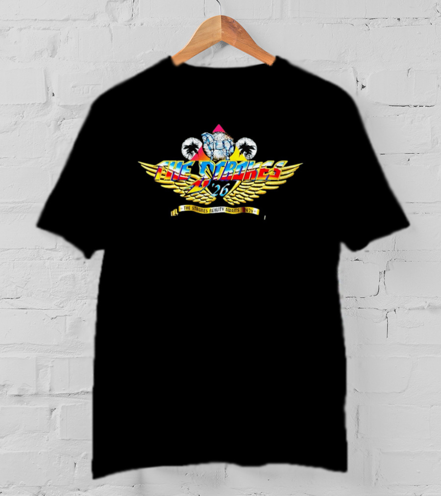 The Strokes Reality Awaits 2026 Wings And Palms T-Shirt