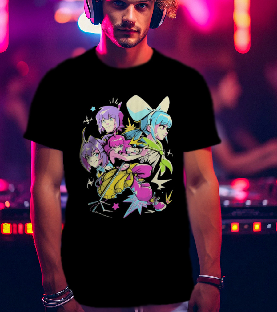 Unbeatable Video Game Anime Characters Colorful T-Shirt