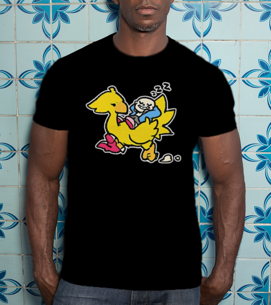 Sans Relaxing On Chocobo T-Shirt