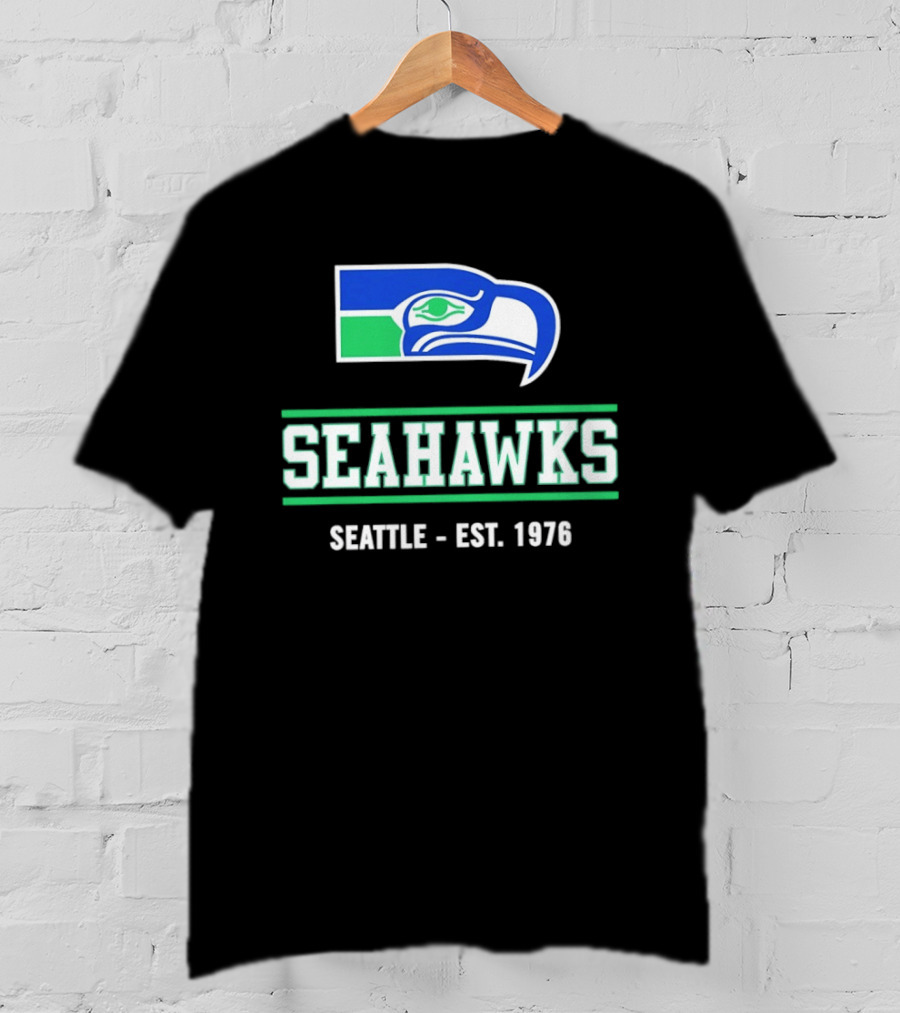 Seattle Seahawks Est 1976 Retro Team Logo Classic NFL Fan T-Shirt