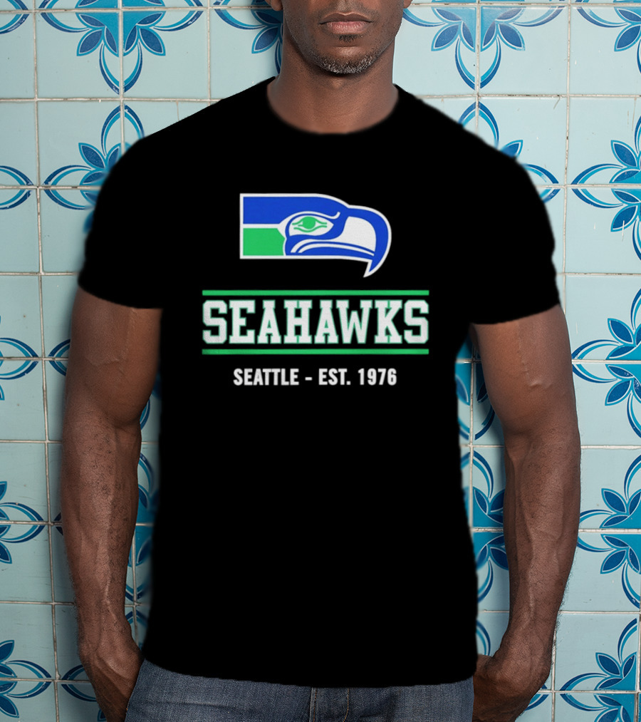 Seattle Seahawks Est 1976 Retro Team Logo Classic NFL Fan T-Shirt