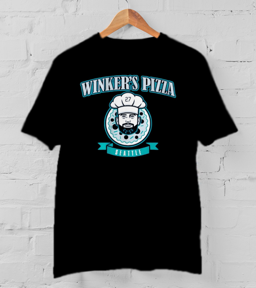 Winker's Pizza Seattle Mariners Jesse Winker 27 Chef T-Shirt