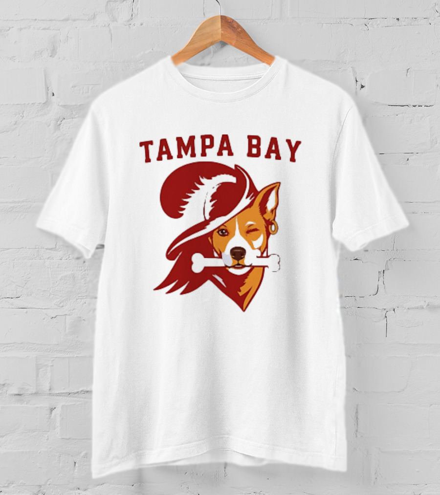 Tampa Bay Dog Pirate With Bone And Hat T-Shirt