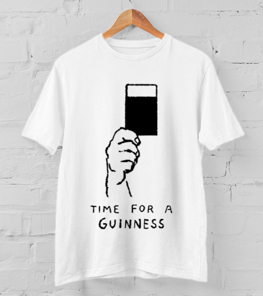 Time For A Guinness Beer Stout Irish Pub Cheers Hand Holding Pint T-Shirt