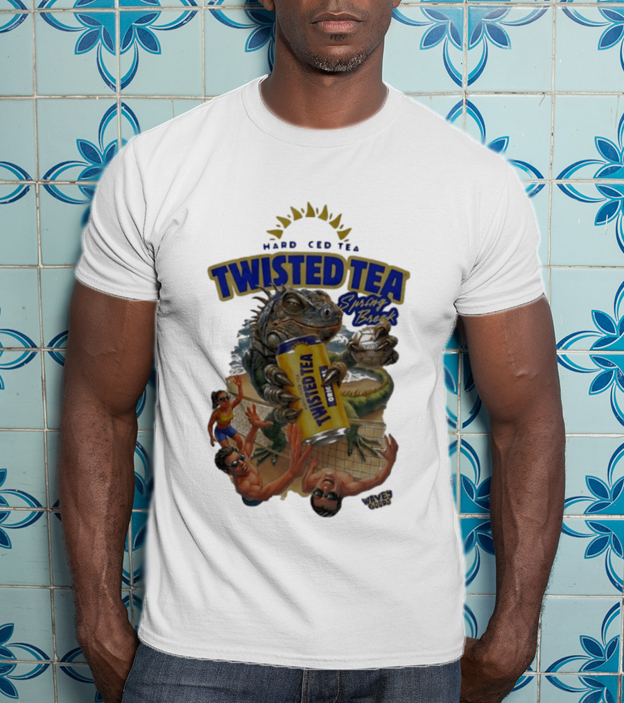 Twisted Tea Hard Iced Tea Spring Break Iguana Volleyball Wave Gods T-Shirt