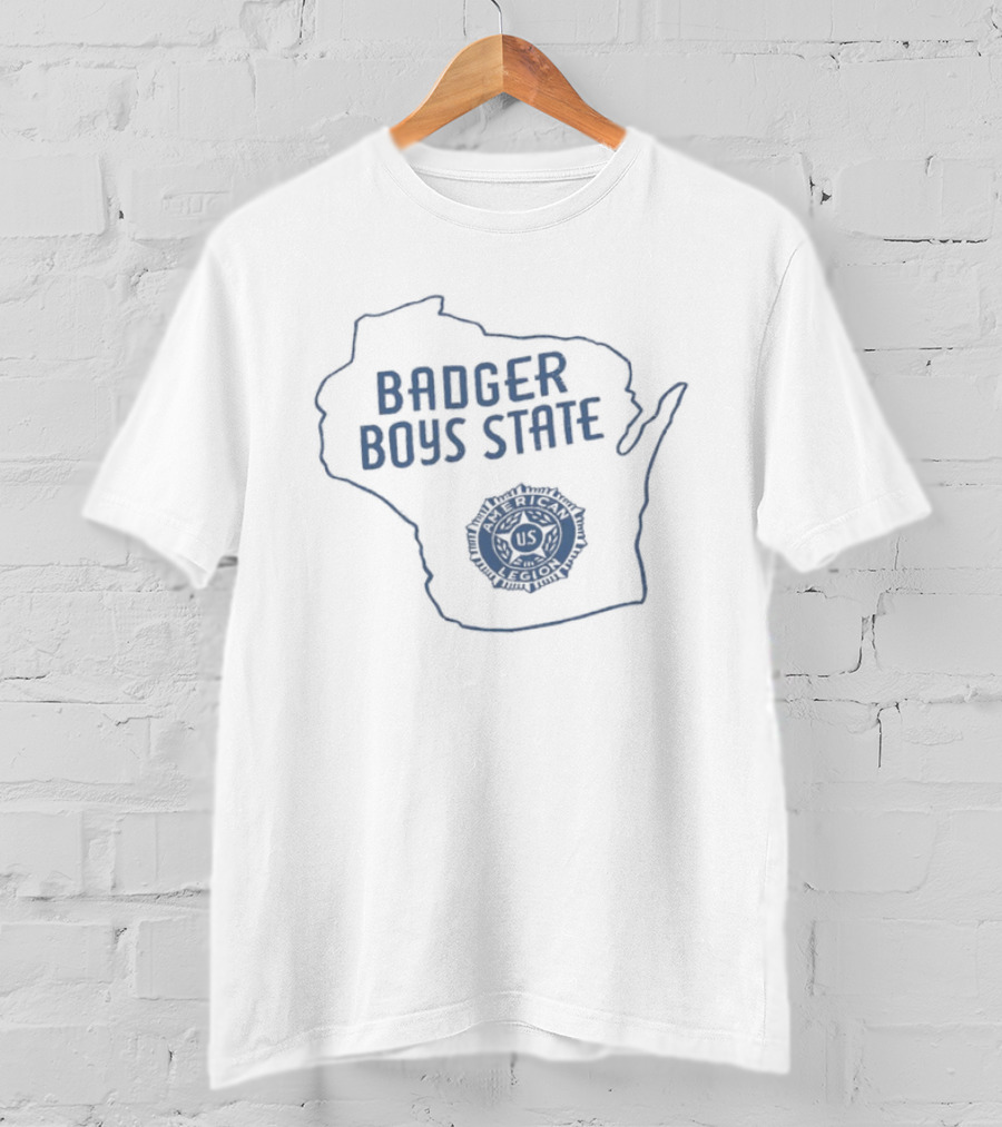 Badger Boys State American Legion Wisconsin Map T-Shirt
