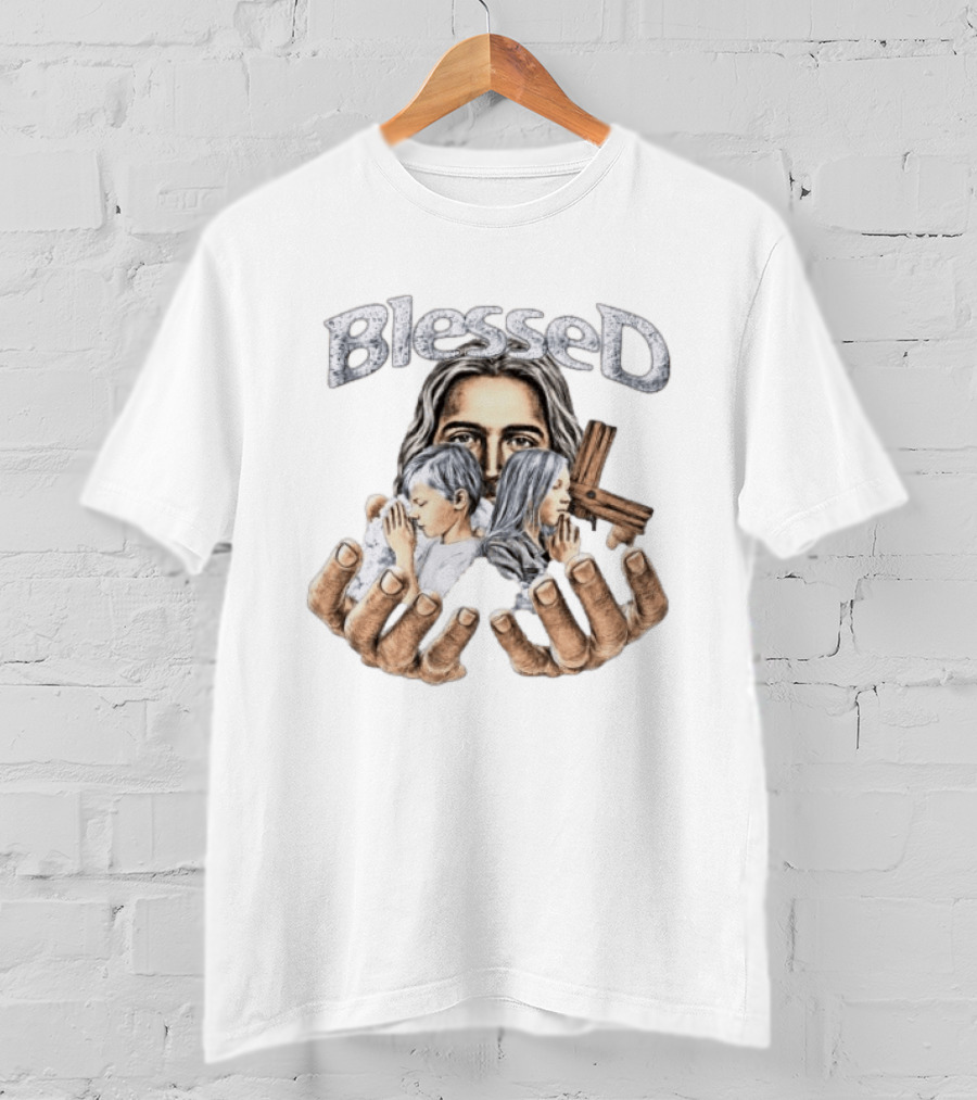 Blessed Jesus With Children And Cross In Hands T-Shirt