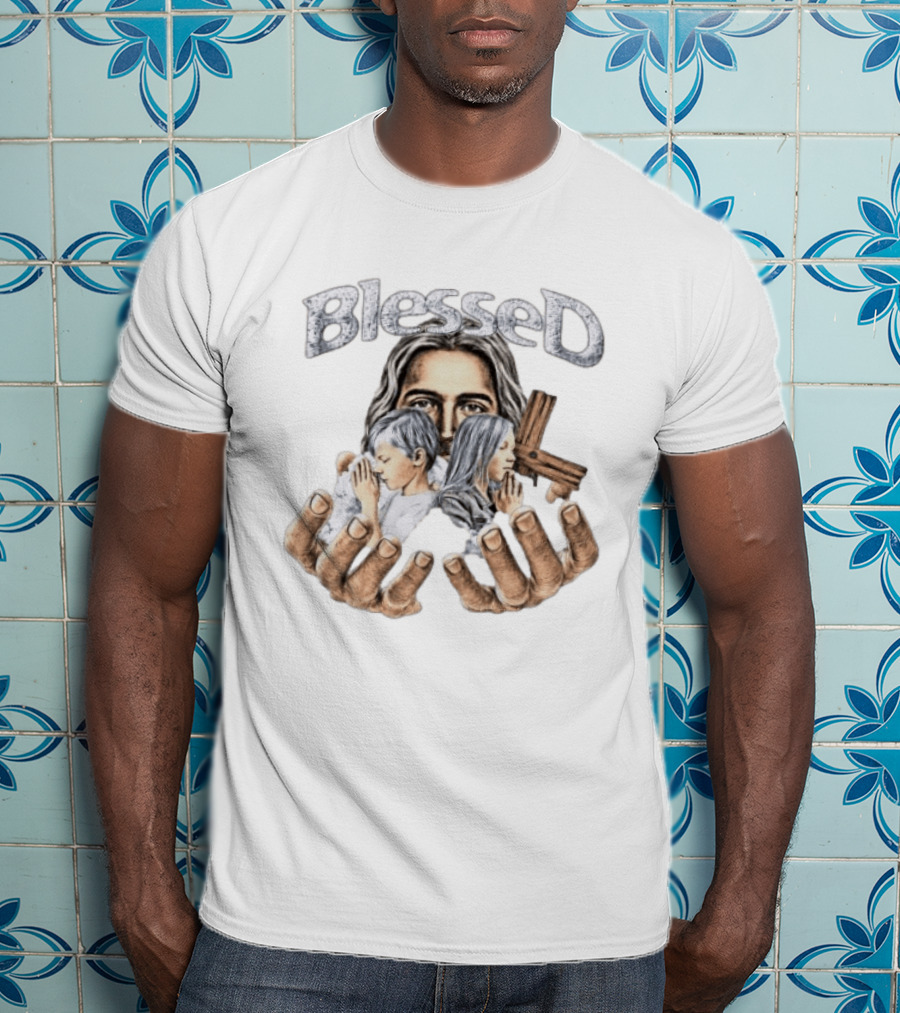 Blessed Jesus With Children And Cross In Hands T-Shirt
