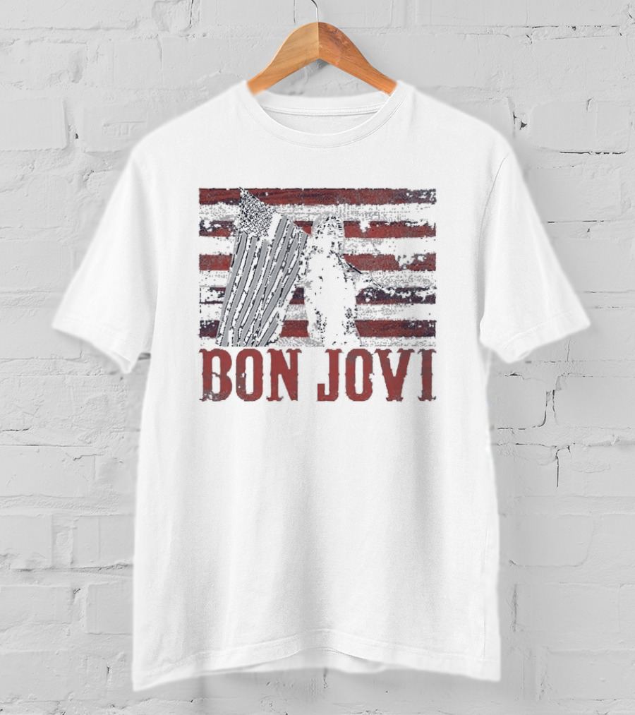 Bon Jovi Stars And Stripes American Flag T-Shirt