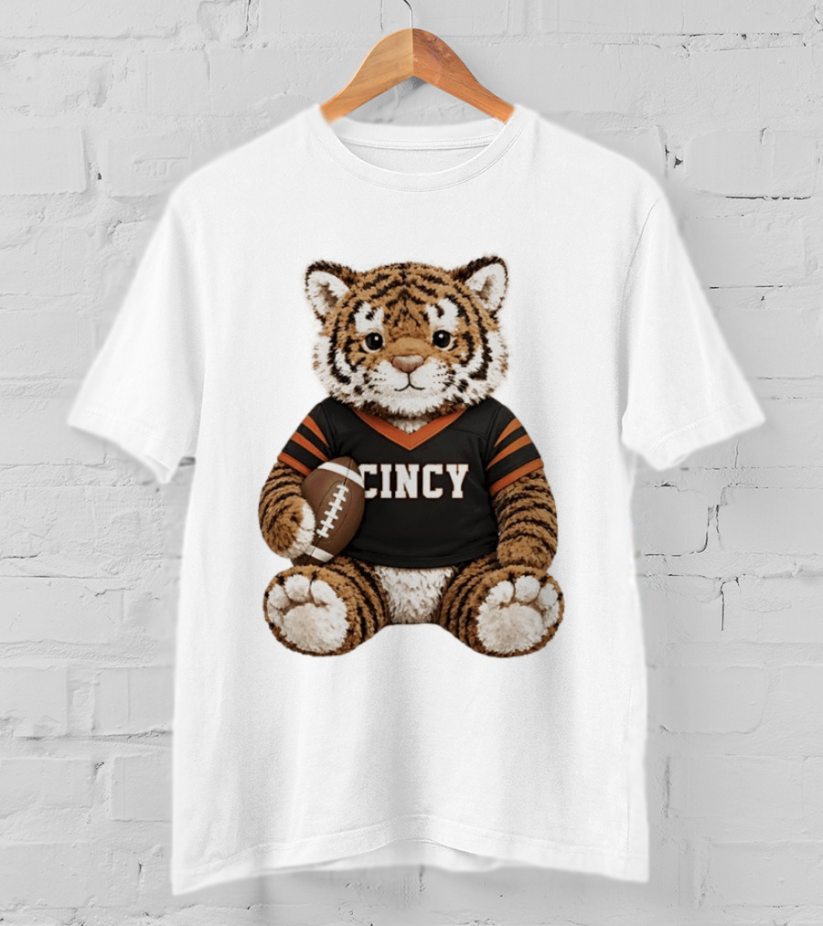 Cincy Bengals Tiger Stuffie With Football T-Shirt