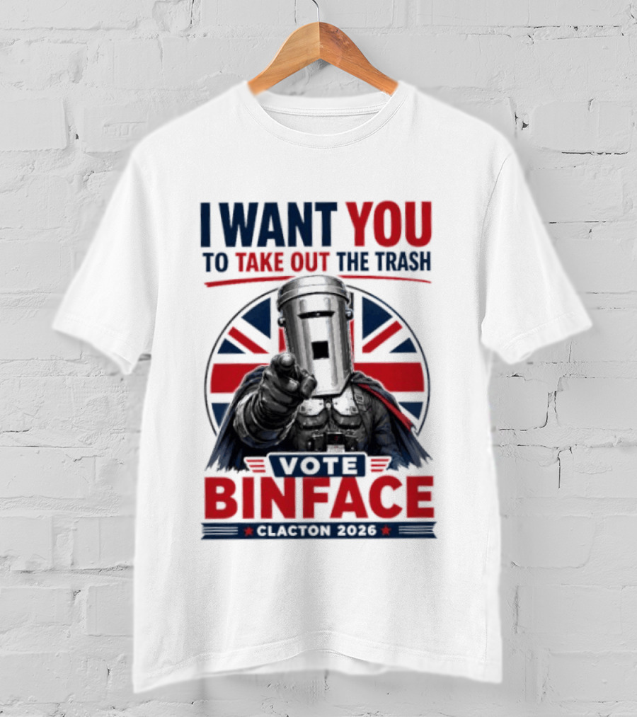 Vote Binface I Want You To Take Out The Trash Clacton 2026 T-Shirt