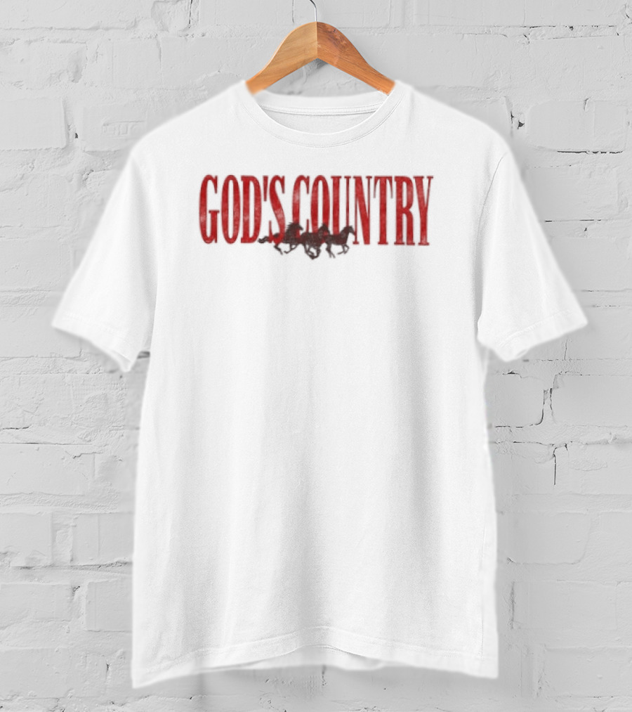 God's Country Running Horses Western T-Shirt