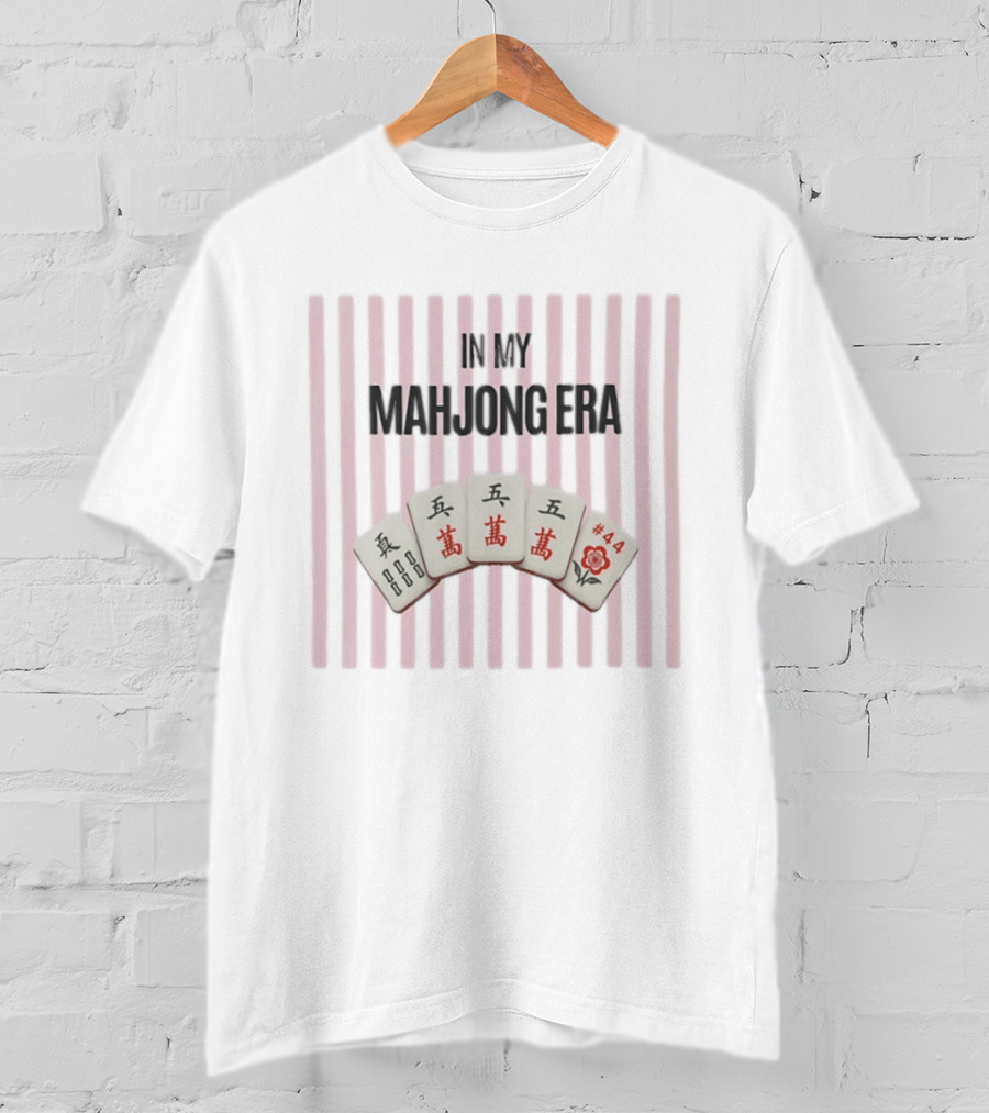 In My Mahjong Era Number 44 Mahjong Tiles Pink T-Shirt