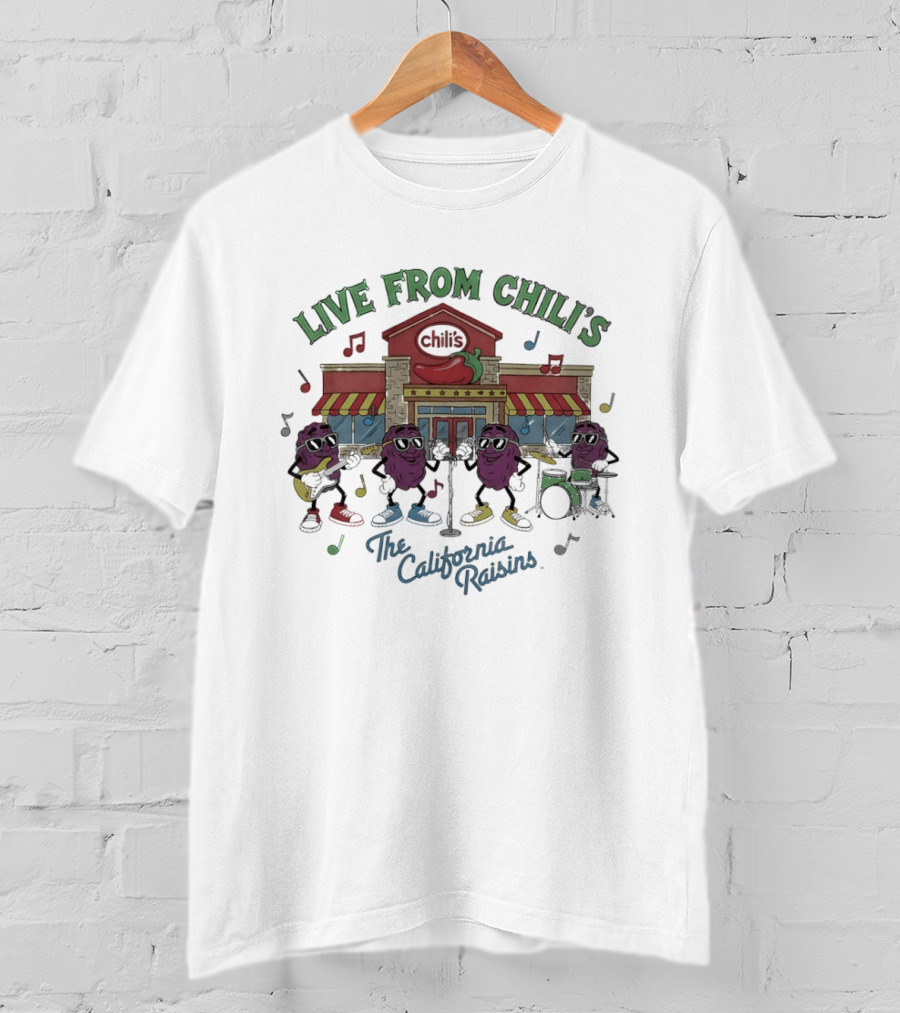 Live From Chili's The California Raisins Musical Performance At Restaurant Concert Venue T-Shirt