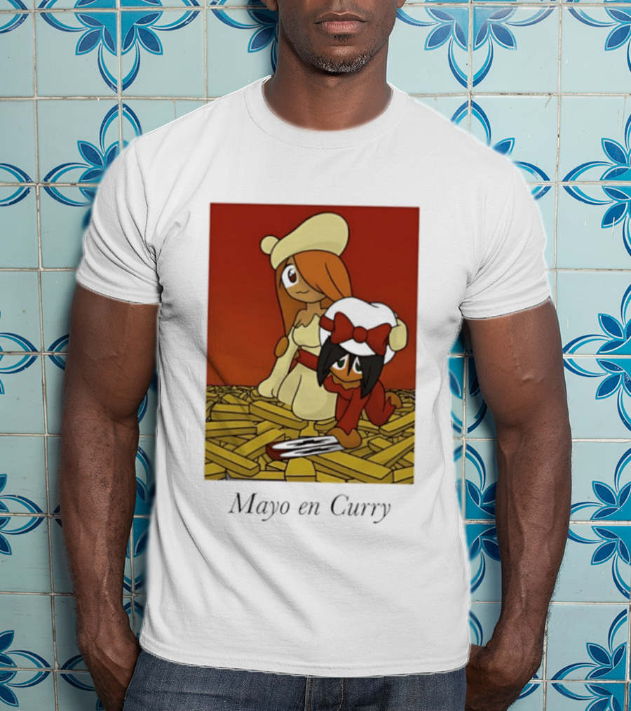 Mayo En Curry Anime Characters On Fries T-Shirt