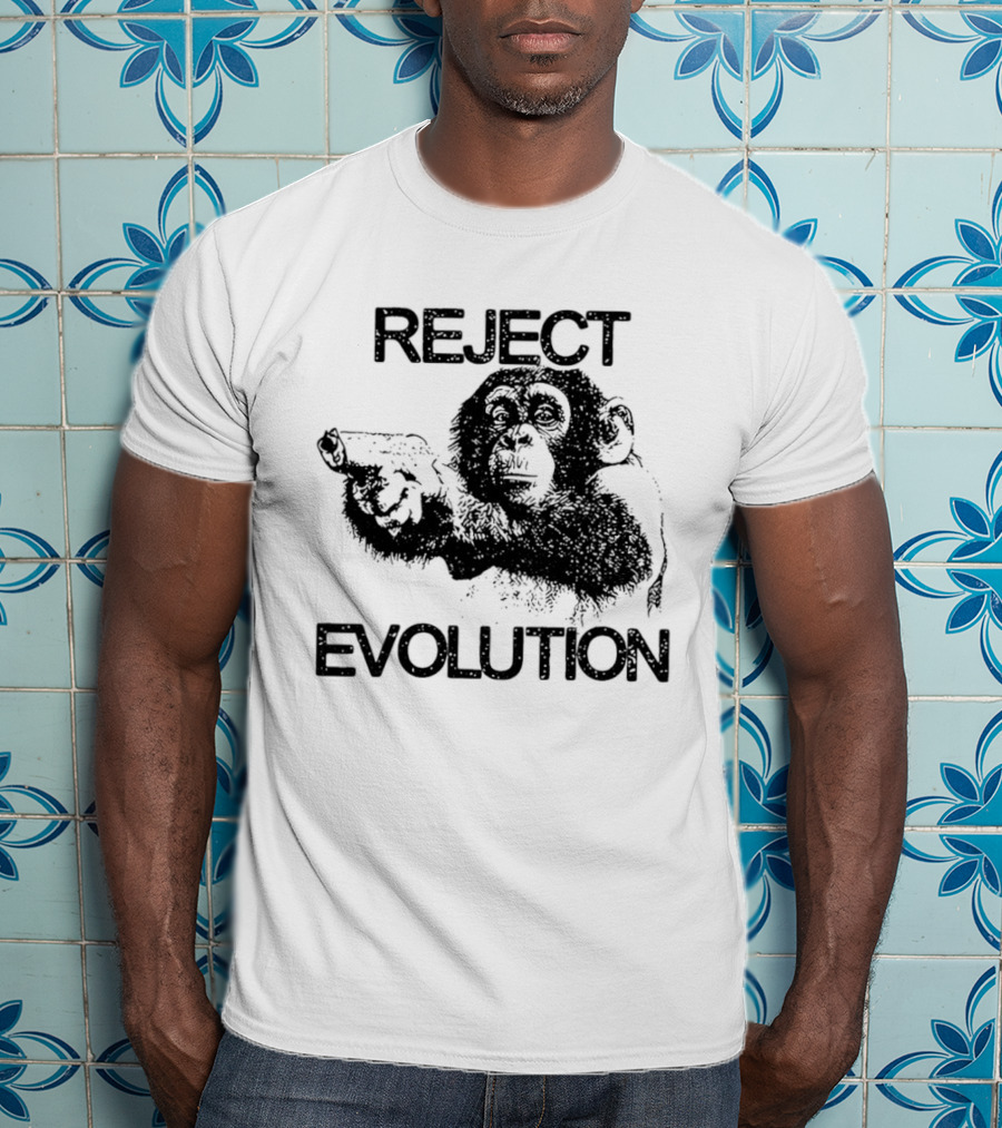 Reject Evolution Monkey Gun T-Shirt