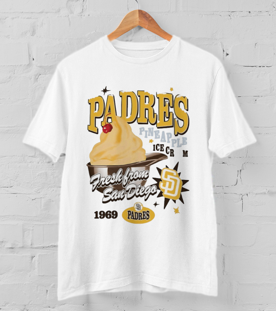 San Diego Padres Pineapple Ice Cream Fresh Since 1969 T-Shirt