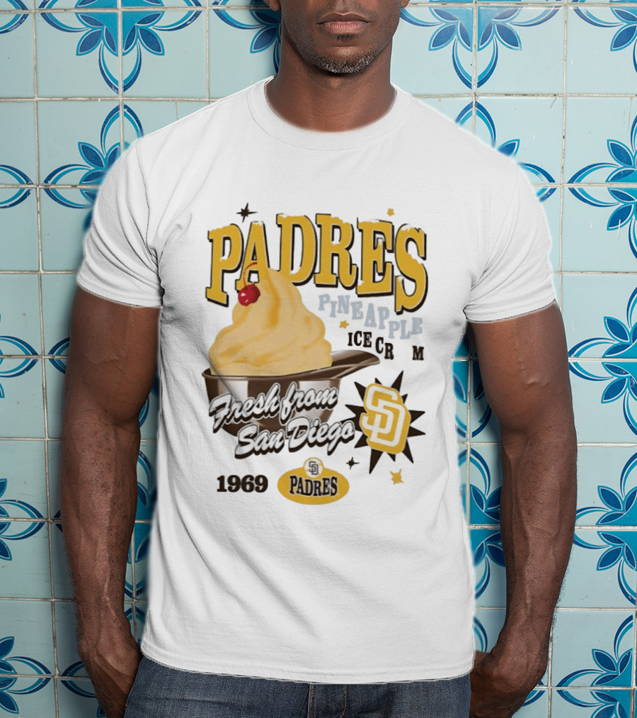 San Diego Padres Pineapple Ice Cream Fresh Since 1969 T-Shirt