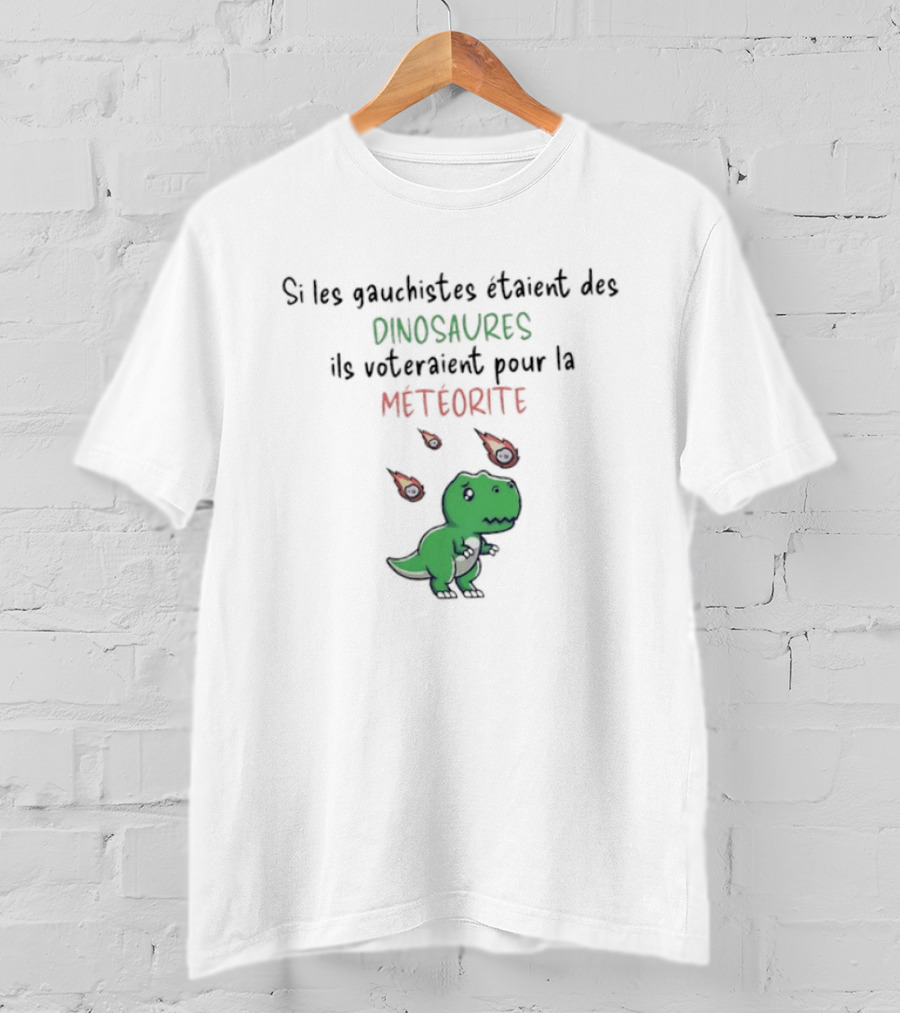 Si Les Gauchistes Étaient Des Dinosaures Ils Voteraient Pour La Météorite Dinosaures Météorite Rex T-Shirt
