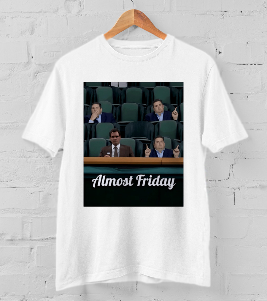 Almost Friday Brian Windhorst Meme Four Men In Stadium Seats T-Shirt