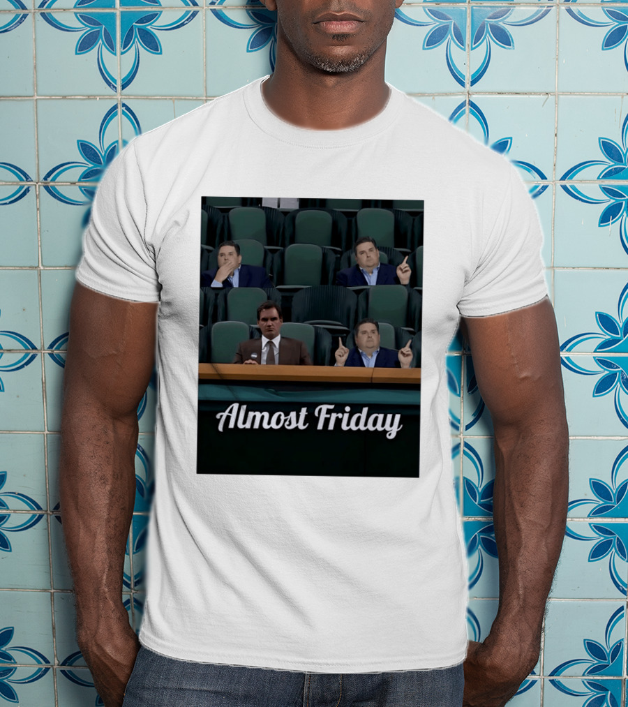 Almost Friday Brian Windhorst Meme Four Men In Stadium Seats T-Shirt