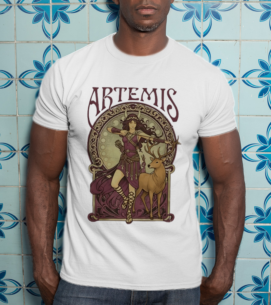 Artemis Greek Goddess Archer With Deer Mythology T-Shirt