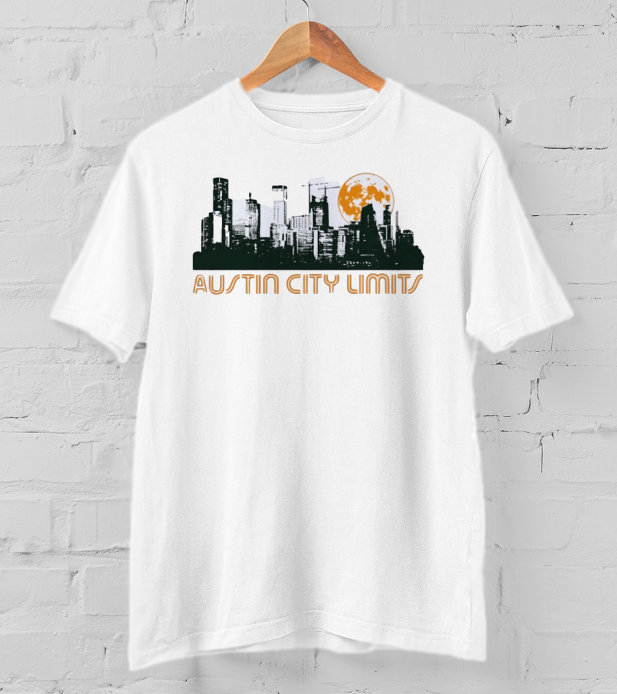Austin City Limits Full Moon Skyline T-Shirt