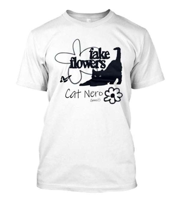 Cat Nero Fake Flowers Gains Floral Aesthetic Butterfly T-Shirt