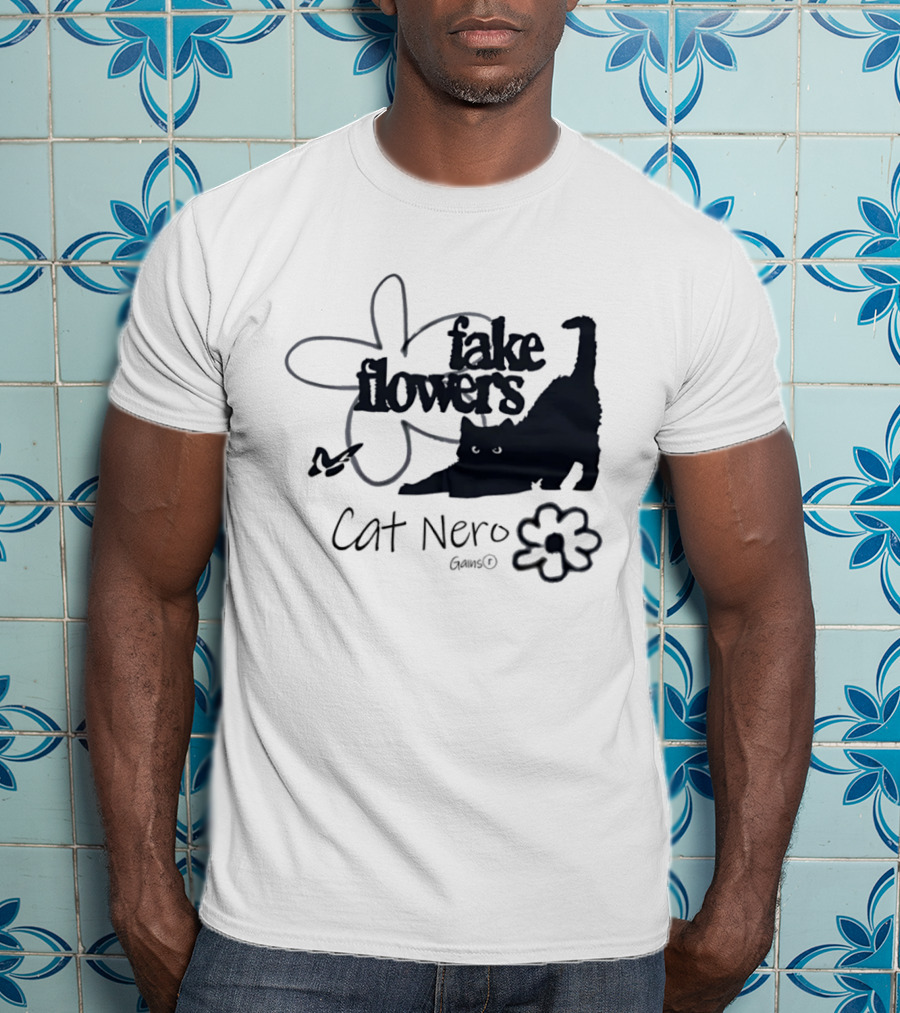 Cat Nero Fake Flowers Gains Floral Aesthetic Butterfly T-Shirt