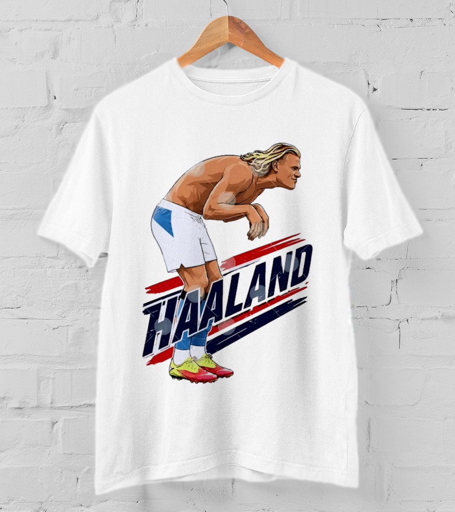 Erling Haaland Celebration Pose With Norway T-Shirt