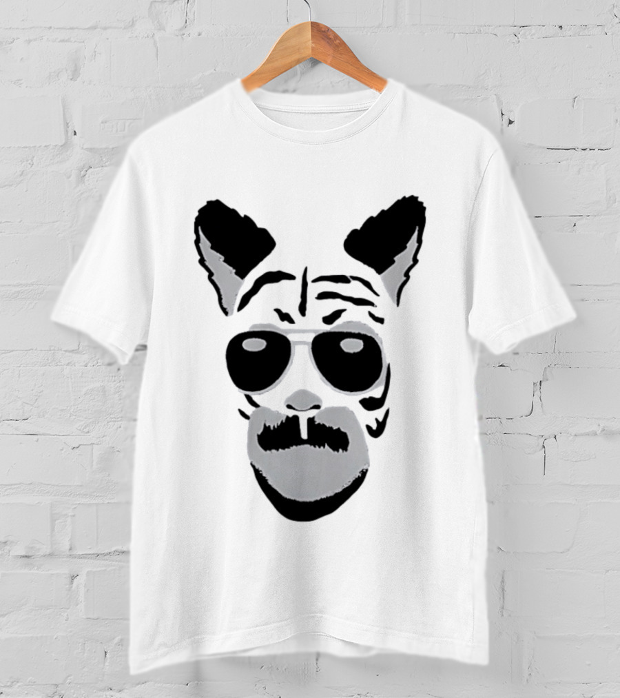 Fallout Tiger Mustache Aviator Sunglasses T-Shirt