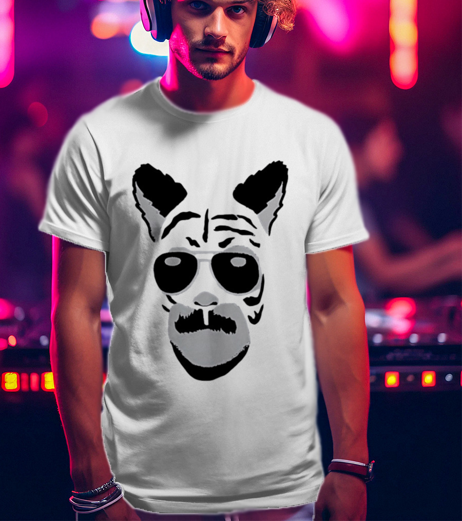 Fallout Tiger Mustache Aviator Sunglasses T-Shirt