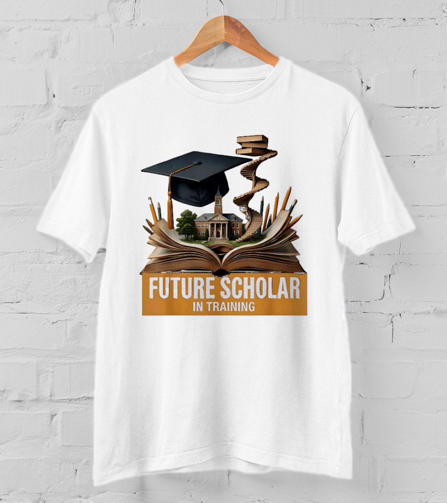Future Scholar In Training Graduation Cap Books Spiral Notebook T-Shirt