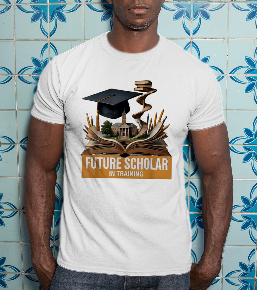 Future Scholar In Training Graduation Cap Books Spiral Notebook T-Shirt
