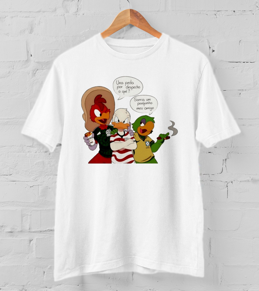 The Three Caballeros Panchito Pistoles Donald Duck José Carioca México USA Brazil Jerseys Soccer Fan Collection T-Shirt