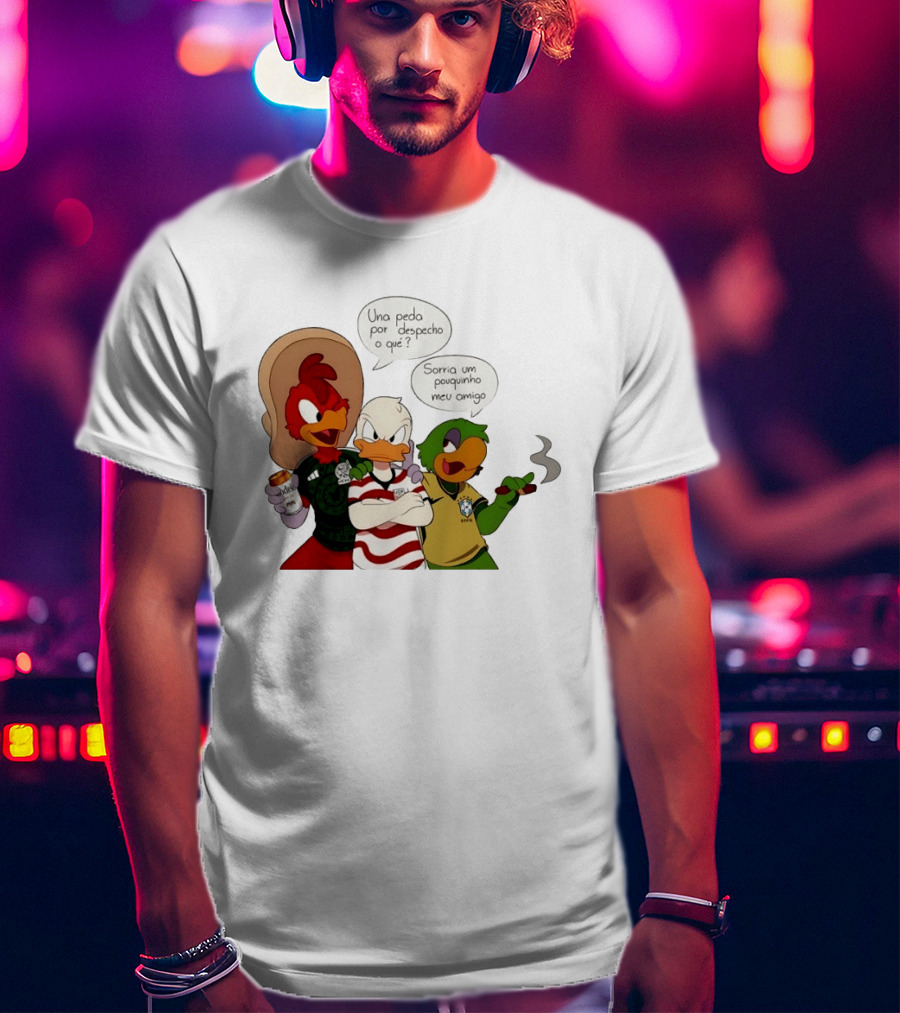 The Three Caballeros Panchito Pistoles Donald Duck José Carioca México USA Brazil Jerseys Soccer Fan Collection T-Shirt