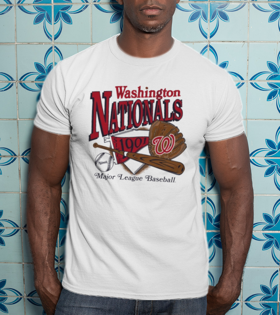 Washington Nationals Est 1901 Baseball Bat Glove Major League T-Shirt