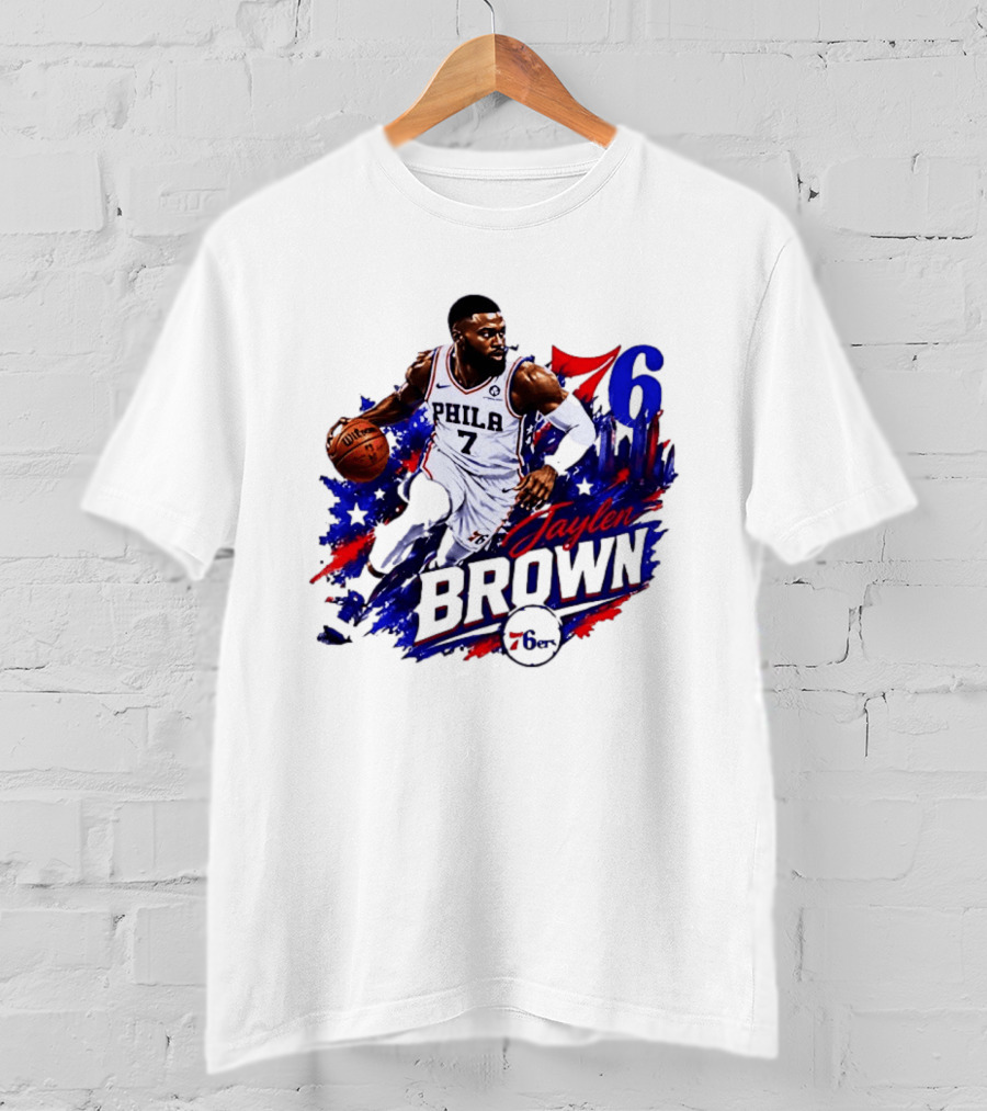 Philadelphia 76ers Jaylen Brown 76 Number 7 Phila Basketball T-Shirt