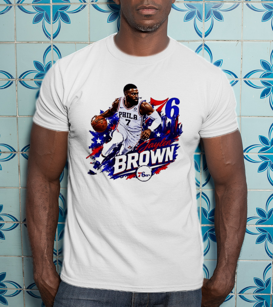 Philadelphia 76ers Jaylen Brown 76 Number 7 Phila Basketball T-Shirt